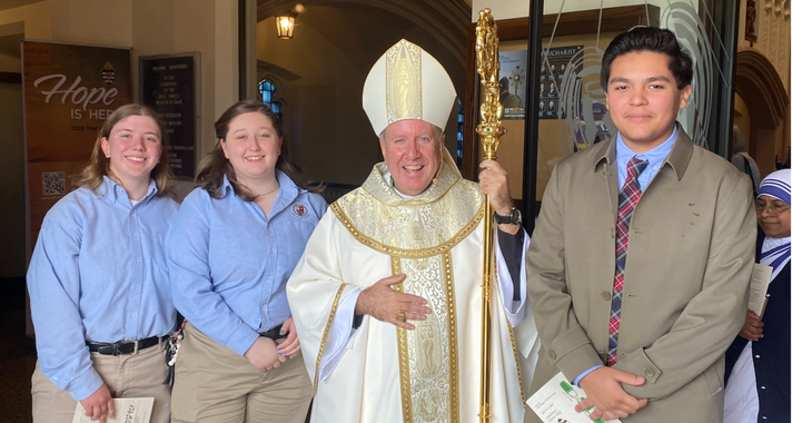 Students with Bishop