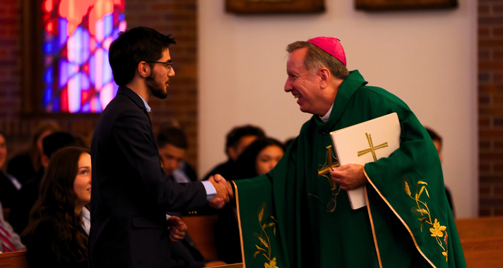 Bishop McClory at Mass